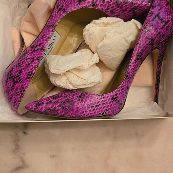 Jimmy Choo Anouk Purple Snakeskin/Elaphe Pumps - Picture 5 of 12